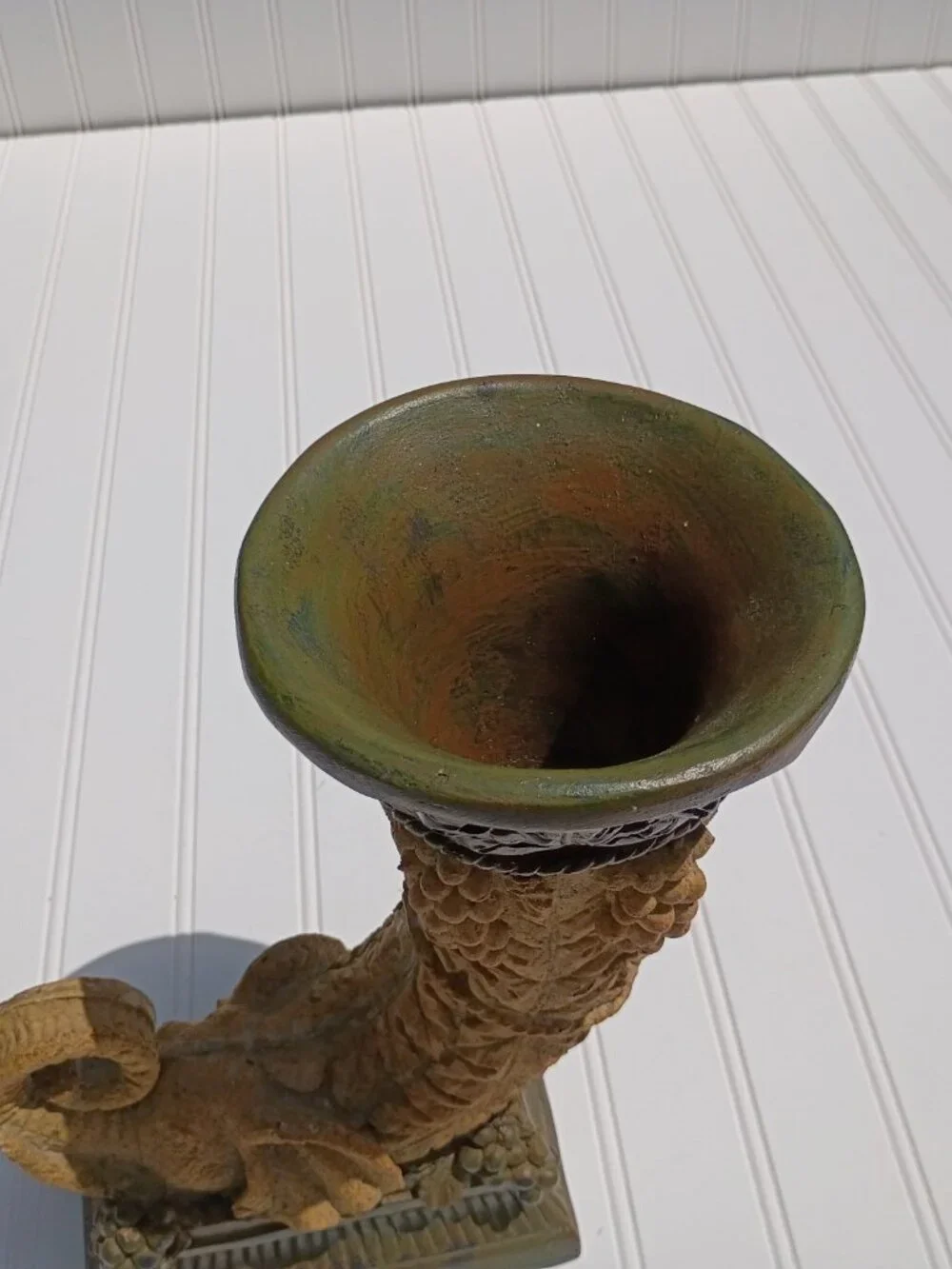 Vintage Cornucopia Elephant Planter Decorative Tabletop Horn of Plenty Vase 11